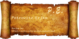 Petrovitz Erika névjegykártya